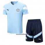 Chandal del Manchester City Manga Corta 2022 2023 Azul - Pantalon Corto