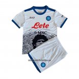 Camiseta Napoli Maradona Special Nino 2021 2022 Blanco