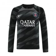 Camiseta Paris Saint-Germain Portero Manga Larga 2023 2024 Negro