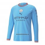 Camiseta Manchester City Primera Manga Larga 2022 2023