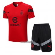 Chandal del AC Milan Manga Corta 2022 2023 Rojo - Pantalon Corto