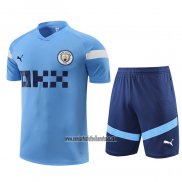 Chandal del Manchester City Manga Corta 2022 2023 Azul - Pantalon Corto