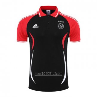 Camiseta Polo del Ajax 2022 2023 Negro y Rojo