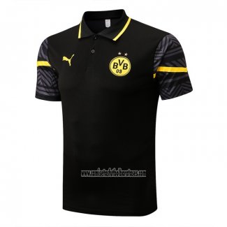 Camiseta Polo del Borussia Dortmund 2022 2023 Negro y Amarillo