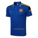 Camiseta Polo del Manchester United 2021 2022 Azul