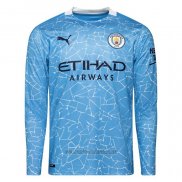Camiseta Manchester City Primera Manga Larga 2020 2021