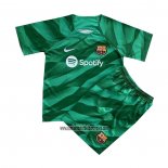 Camiseta Barcelona Portero Nino 2023 2024 Verde