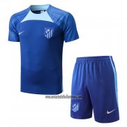 Chandal del Atletico Madrid Manga Corta 2022 2023 Azul - Pantalon Corto