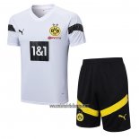 Chandal del Borussia Dortmund Manga Corta 2022 2023 Blanco - Pantalon Corto