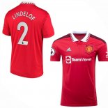 Camiseta Manchester United Jugador Lindelof Primera 2022 2023