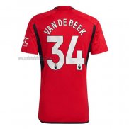 Camiseta Manchester United Jugador Van De Beek Primera 2023 2024