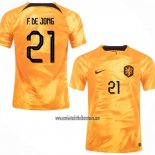 Camiseta Paises Bajos Jugador F.De Jong Primera 2022