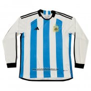 Camiseta Argentina 3 Estrellas Primera Manga Larga 2022