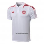 Camiseta Polo del Manchester United 2021 2022 Blanco y Rojo
