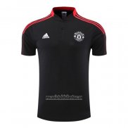 Camiseta Polo del Manchester United 2022 2023 Negro y Rojo